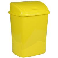 Affaldsspand, 27,2x35,2x48cm, 26 l, gul, plast, med sving låg, forberedt til vægmontering