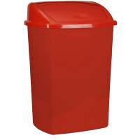 Affaldsspand, 30x40x68cm, 50 l, rød, plast, med sving låg, forberedt til vægmontering