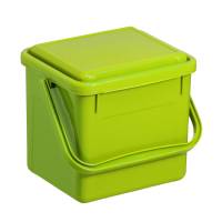 Bio affaldsspand, Rotho, 21x20x18cm, 4,5 l, limegrøn, plast, med lufttæt låg, plasthank til kildesortering