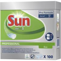 Opvasketabs, Sun Professional ECO, vandopløselig folie, uden klor, med farve, uden parfume, 100stk