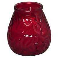 Lysbowle, Bolsius, 10,5cm, Ø9,5cm, rød, 70 timer, paraffin/glas, i glasbowle