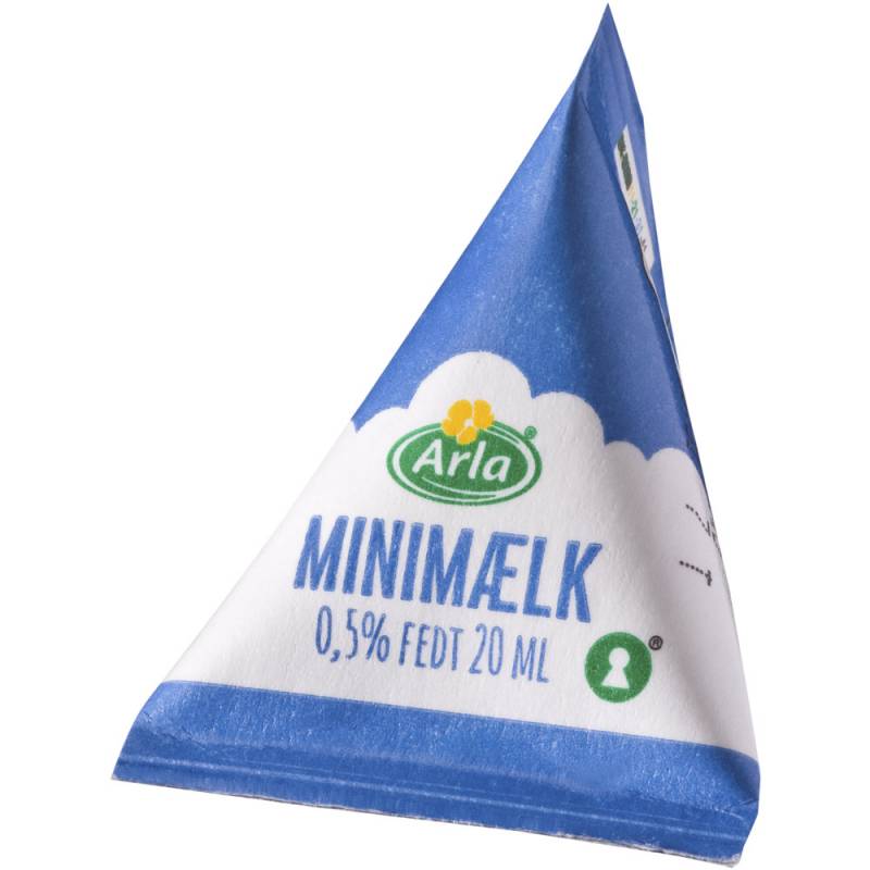 Billede af 100 stk. Minimælk, Arla, 0,50%, 20 Ml Trekant