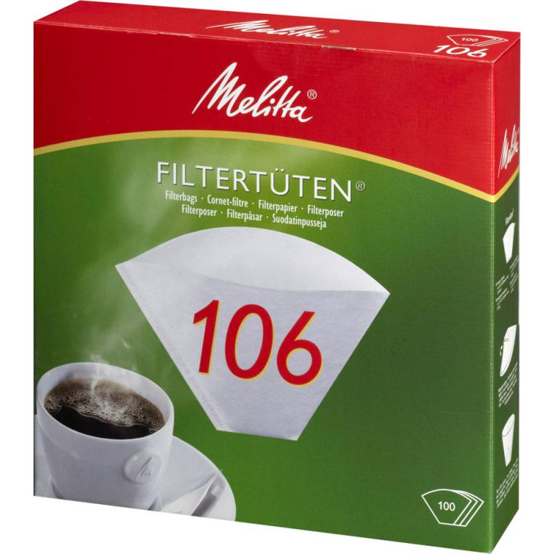 13: Kaffefilter, Melitta, Filterpapir, 106, Bleget