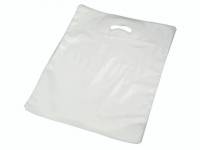 Bærepose plastik hvid 45my 400x450/50mm 500stk/krt