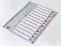 Plastregister Q-Line A4 1-12 grå m/kartonforblad