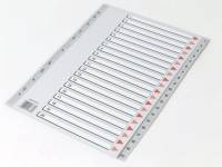 Plastregister Q-Line A4 1-20 grå m/kartonforblad
