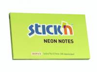 Notes Stick'N NEON grøn 76x127mm 100blade