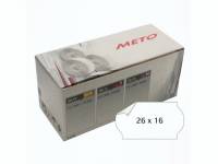 Etiket Meto 26x16mm hvid nonperm. lim 1 1200stk/rul