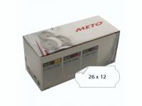 Etiket Meto 26x12mm hvid nonperm. lim 1 1500stk/rul