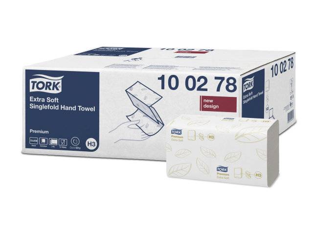 Papirhåndklæde Tork Extra Soft H3 Prem 2-Lag 3000Stk/kar