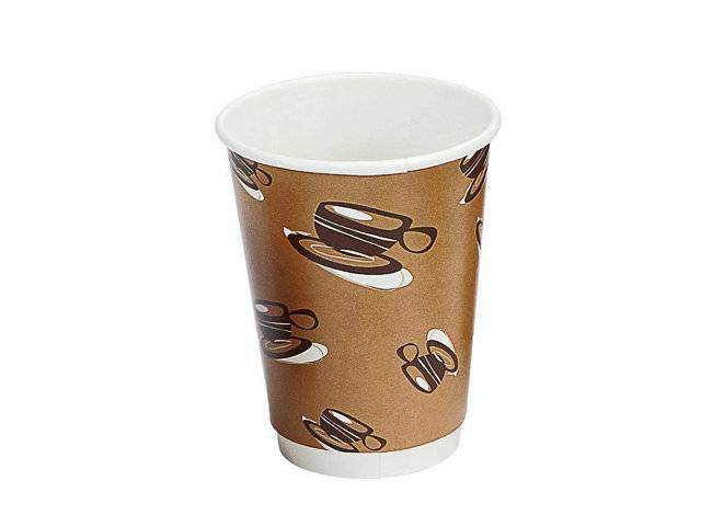 Kaffebæger 12Oz 34Cl Hot Cup Double Wall Pap 500Stk/kar