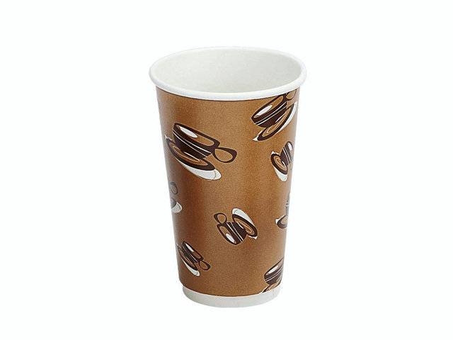 Kaffebæger 16Oz 45Cl Hot Cup Double Wall Pap 500Stk/kar