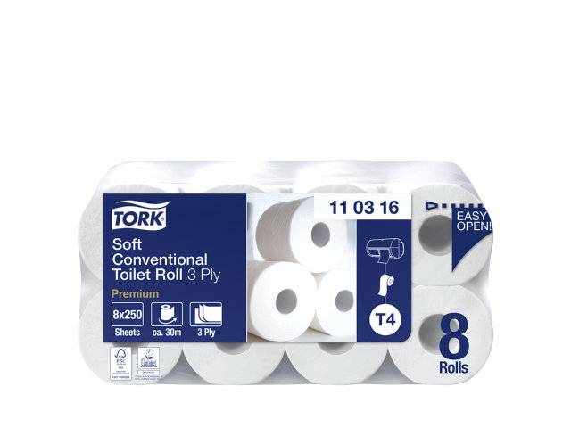 Toiletpapir Tork Premium T4 3-Lag Extra Soft 29,5M 110316 72Rul/kar