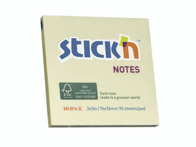 Billede af 12 stk. Notes Stick'n Gul 76X76Mm 90Blade/blok