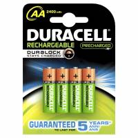 Batteri Duracell genopladelig AA 2400mAh 4stk/pak
