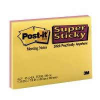 Post-it Super Sticky mødeblok 203x152mm 4blk/pak neon ass.