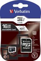 Micro SD card Verbatim 16GB HC 44082 PRO Class 10 m/adapter