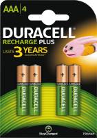 Batteri Duracell genopladelig AAA 750mAh 4stk/pak