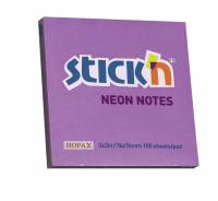 Notes Stick'N NEON lilla 76x76mm 100blade