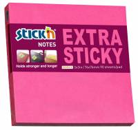Notes Stick'N Extra Sticky rød 76x76mm 90blade