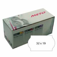 Prisetiket Meto 32x19mm hvid permanent klæb lim 2 1000stk/rul