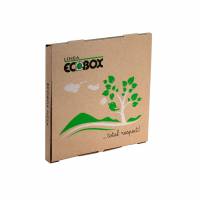 Pizzaæske ecobox brun fluorfri 29x29x3cm 100stk/pak