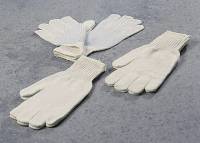 Handsker strik hvide m/dotter str. 8/M 12par/pak