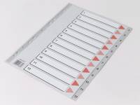 Plastregister Q-Line A4 1-12 grå m/kartonforblad