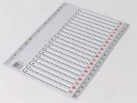 Plastregister Q-Line A4 1-20 grå m/kartonforblad